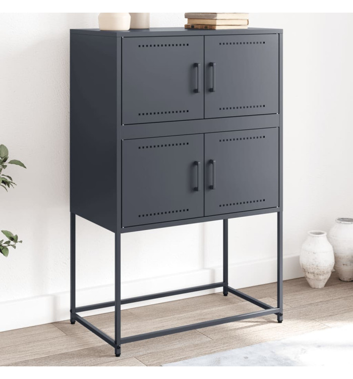 Buffet anthracite 68,5x38,5x107 cm acier | Mobilier & Déco