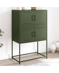 Buffet vert olive 68,5x38,5x107 cm acier | Mobilier & Déco