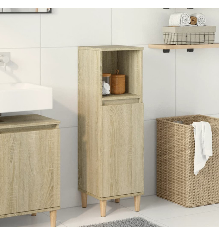 Armoire salle de bain chêne sonoma 30x30x100 cm | Mobilier & Déco