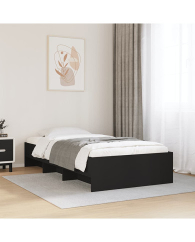 Cadre de lit sans matelas noir 90x200 cm bois d'ingénierie | Mobilier & Déco