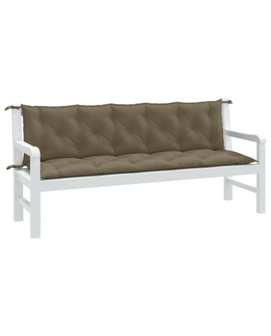Coussins de banc de jardin lot de 2 taupe mélangé tissu | Mobilier & Déco