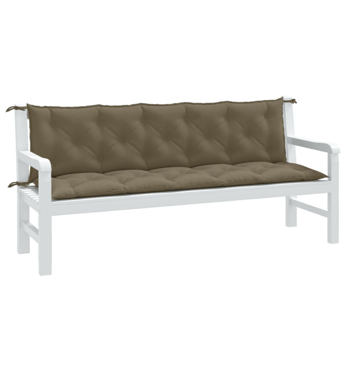 Coussins de banc de jardin lot de 2 taupe mélangé tissu | Mobilier & Déco