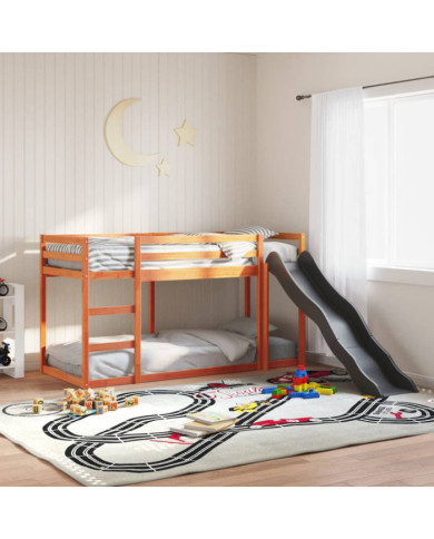 Lit superposé avec toboggan et échelle sans matelas 75x190 cm | Mobilier & Déco