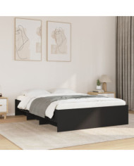 Cadre de lit sans matelas noir 135x190 cm bois d'ingénierie | Mobilier & Déco