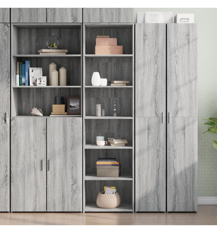Buffet haut sonoma gris 50x41x185 cm bois d'ingénierie | Mobilier & Déco