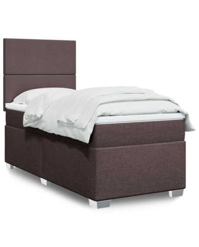 Sommier à lattes de lit avec matelas Marron foncé 90x200 cm | Mobilier & Déco