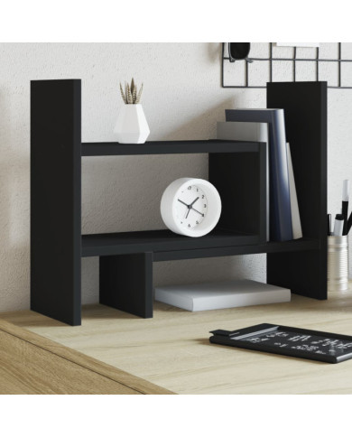 Organisateur de bureau noir 38,5x17x39 cm bois d'ingénierie | Mobilier & Déco