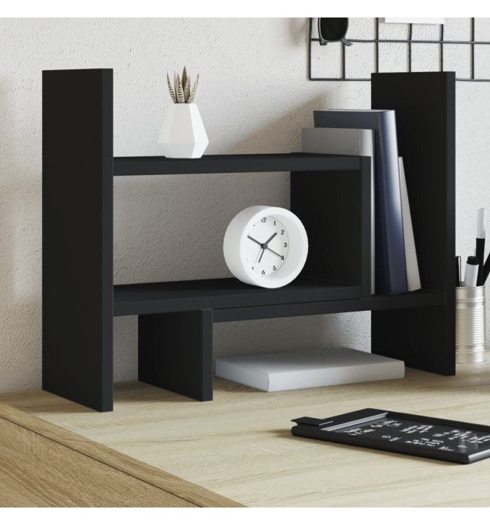 Organisateur de bureau noir 38,5x17x39 cm bois d'ingénierie | Mobilier & Déco