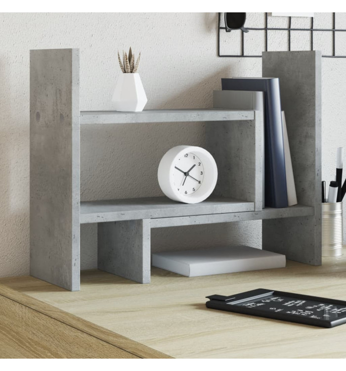 Organisateur de bureau gris béton 38,5x17x39 cm bois ingénierie | Mobilier & Déco
