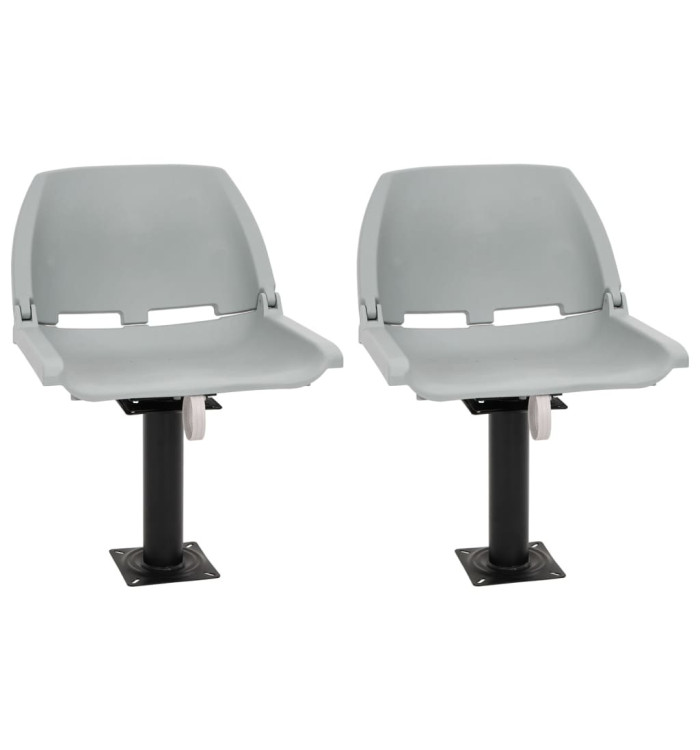 Sièges de bateau lot de 2 avec piédestal pivotant à 360° | Mobilier & Déco