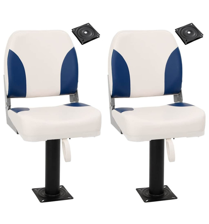 Sièges de bateau lot de 2 avec piédestal pivotant à 360° | Mobilier & Déco
