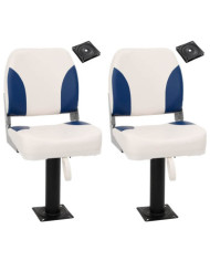 Sièges de bateau lot de 2 avec piédestal pivotant à 360° | Mobilier & Déco