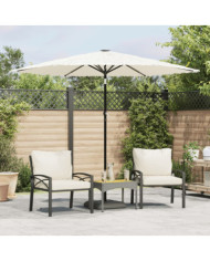 Parasol de jardin avec mât en acier blanc 268x268x226 cm | Mobilier & Déco