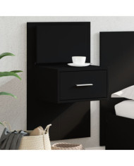 Table de chevet murale avec lumières LED noir | Mobilier & Déco