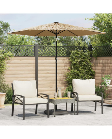 Parasol de jardin avec mât en acier marron 223x223x213 cm | Mobilier & Déco