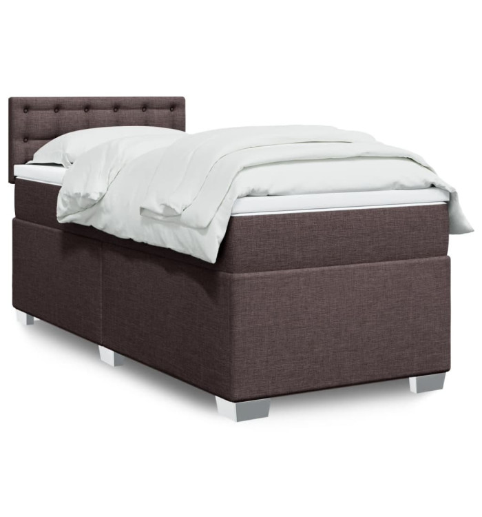 Sommier à lattes de lit avec matelas Marron foncé 100x200 cm | Mobilier & Déco