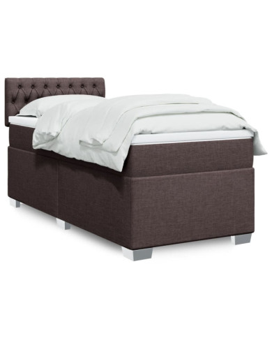 Sommier à lattes de lit avec matelas Marron foncé 100x200 cm | Mobilier & Déco