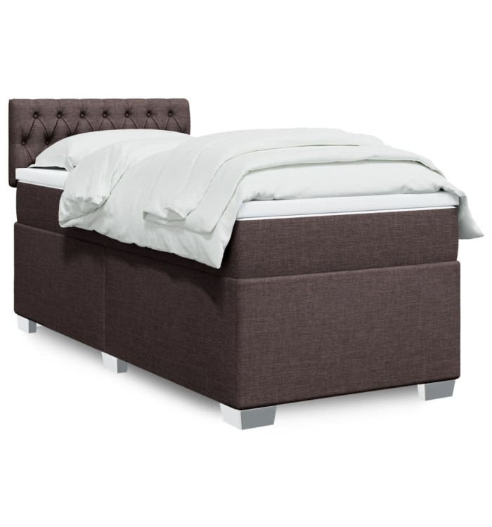 Sommier à lattes de lit avec matelas Marron foncé 100x200 cm | Mobilier & Déco