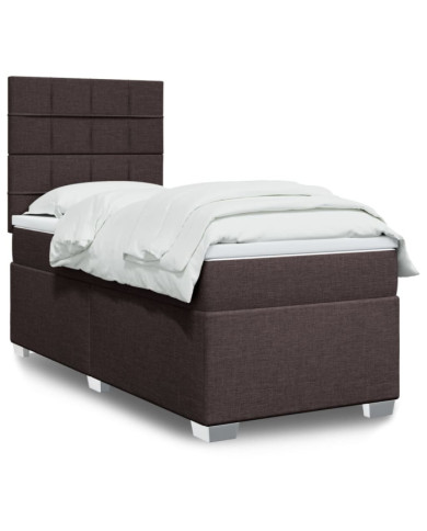 Sommier à lattes de lit avec matelas Marron foncé 100x200 cm | Mobilier & Déco