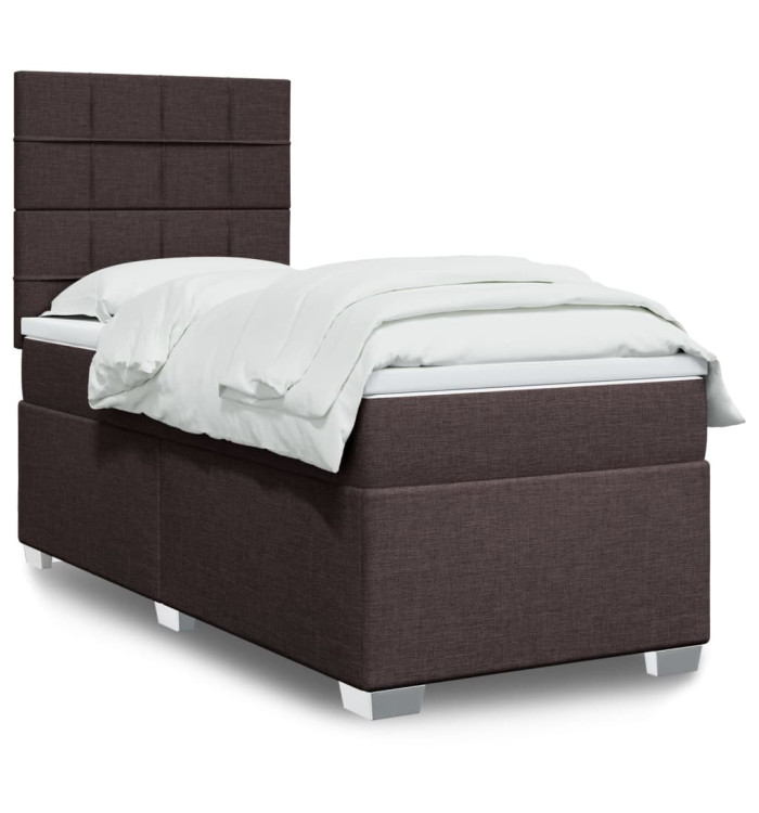 Sommier à lattes de lit avec matelas Marron foncé 100x200 cm | Mobilier & Déco