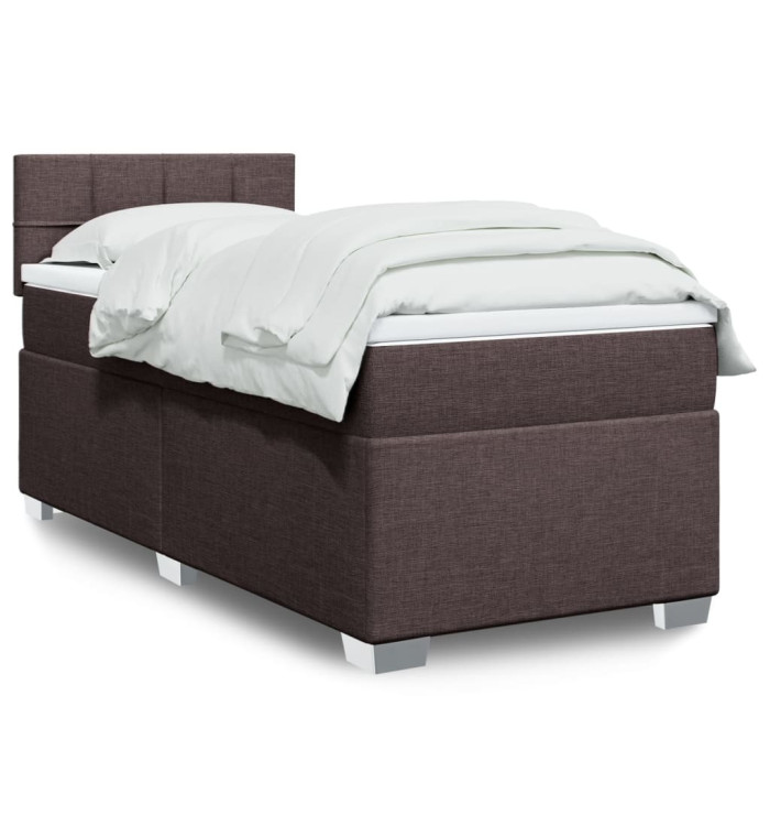 Sommier à lattes de lit avec matelas Marron foncé 100x200 cm | Mobilier & Déco