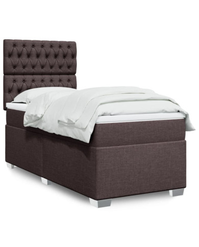 Sommier à lattes de lit avec matelas Marron foncé 100x200 cm | Mobilier & Déco
