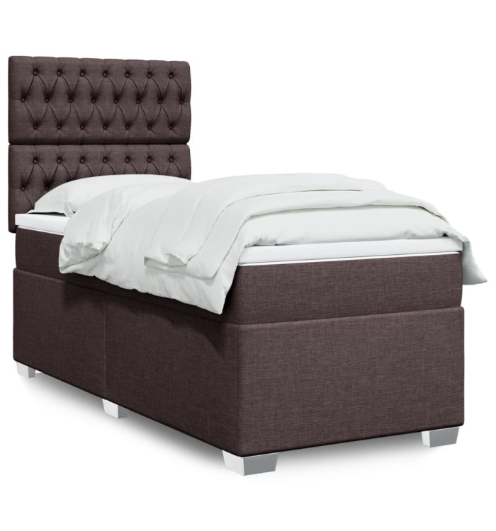 Sommier à lattes de lit avec matelas Marron foncé 100x200 cm | Mobilier & Déco
