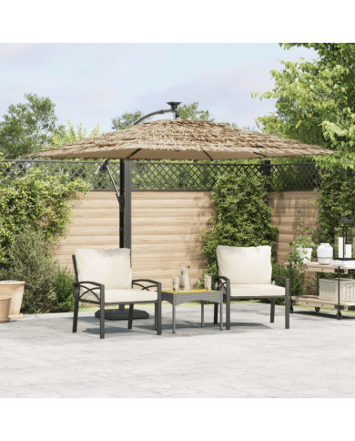 Parasol de jardin avec mât en acier marron 246x246x230 cm | Mobilier & Déco