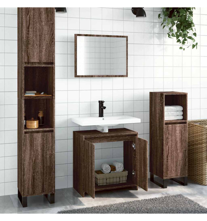 Ensemble de meubles de salle de bain 2 pcs Chêne marron | Mobilier & Déco