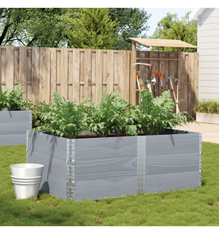 Jardinière gris 150x100 cm bois de pin massif | Mobilier & Déco