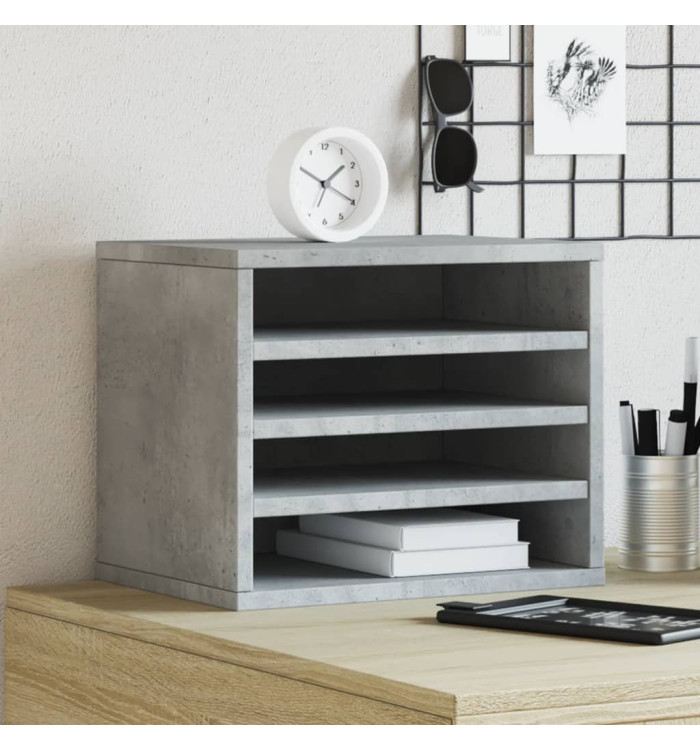 Organisateur de bureau gris béton 36x26x29,5 cm | Mobilier & Déco