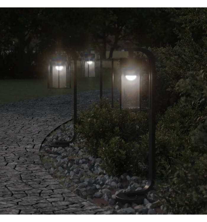 Lampadaires d'extérieur 3 pcs noir 60 cm acier inoxydable | Mobilier & Déco