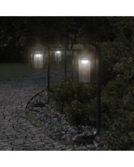 Lampadaires d'extérieur 3 pcs noir 60 cm acier inoxydable | Mobilier & Déco