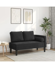 Chaise longue avec coussins noir velours | Mobilier & Déco