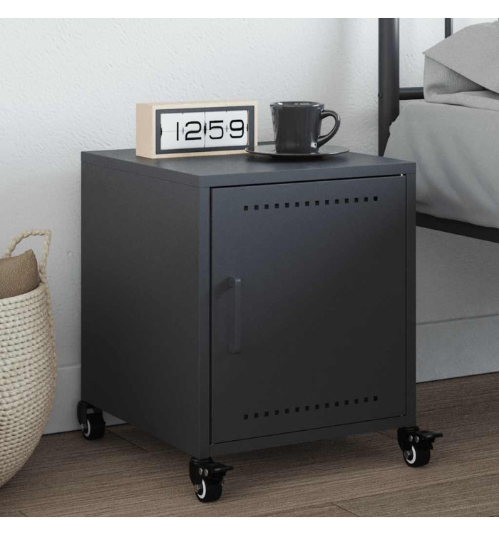 Table de chevet anthracite 36x39x43,5 cm acier | Mobilier & Déco