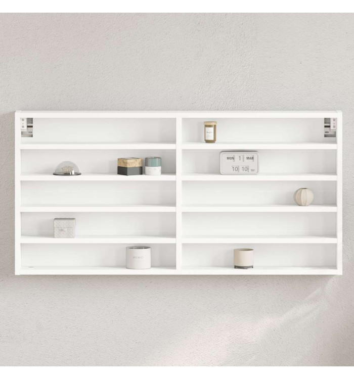 Armoire à vitrine blanc 100x8,5x50 cm bois d'ingénierie | Mobilier & Déco