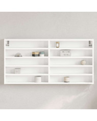 Armoire à vitrine blanc 100x8,5x50 cm bois d'ingénierie | Mobilier & Déco