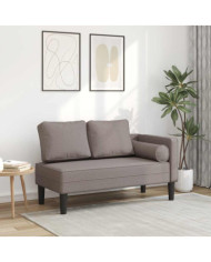 Chaise longue avec coussins taupe tissu | Mobilier & Déco