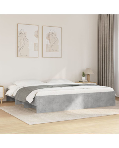 Cadre de lit sans matelas gris béton 180x200 cm bois ingénierie | Mobilier & Déco