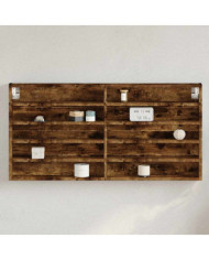 Armoire à vitrine chêne fumé 100x8,5x50 cm bois d'ingénierie | Mobilier & Déco