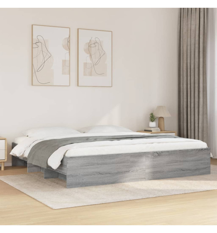 Cadre de lit sans matelas sonoma gris 180x200 cm | Mobilier & Déco