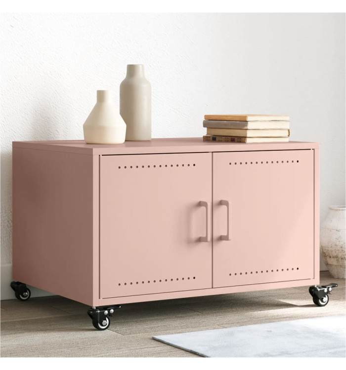Table basse rose 68x50x43,5 cm acier | Mobilier & Déco