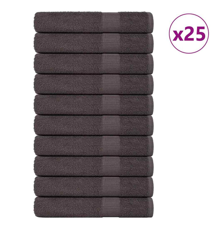 Serviettes 25 pcs anthracite 100x200 cm 360 g/m² 100% coton | Mobilier & Déco