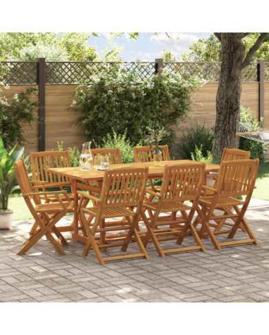 Ensemble à manger de jardin 9 pcs bois massif d'acacia | Mobilier & Déco