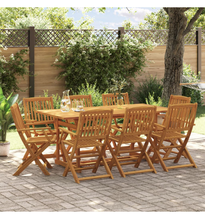 Ensemble à manger de jardin 9 pcs bois massif d'acacia | Mobilier & Déco
