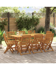 Ensemble à manger de jardin 9 pcs bois massif d'acacia | Mobilier & Déco