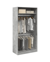 Garde-robe Gris béton 100x50x200 cm Aggloméré | Mobilier & Déco
