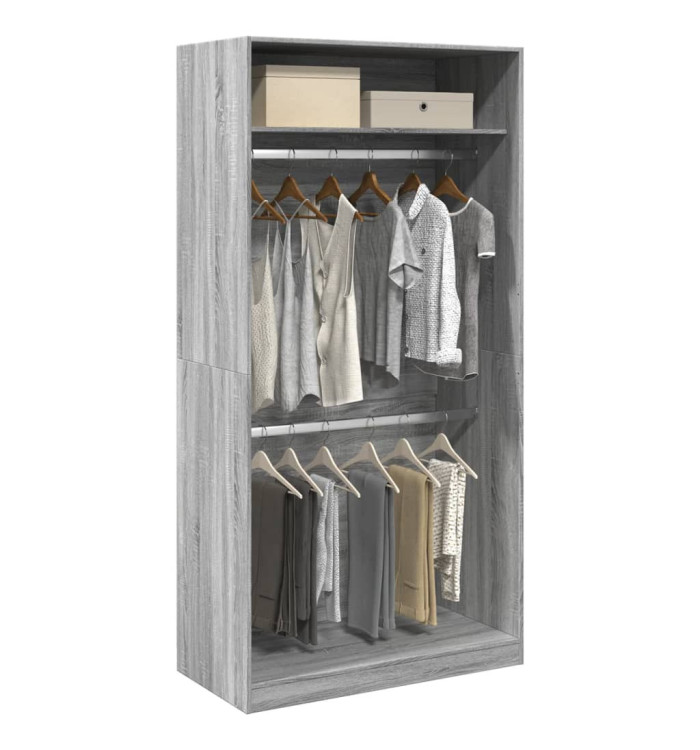 Garde-robe sonoma gris 100x50x200 cm bois d'ingénierie | Mobilier & Déco
