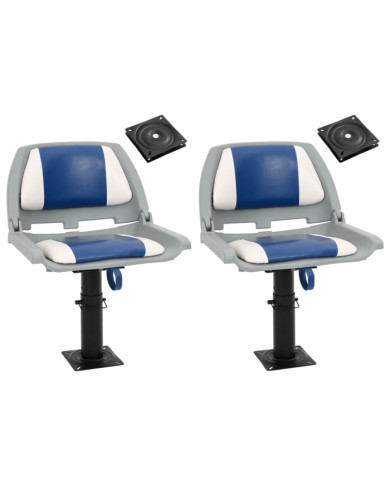 Sièges bateau lot de 2 piédestal hauteur réglable pivotant 360° | Mobilier & Déco
