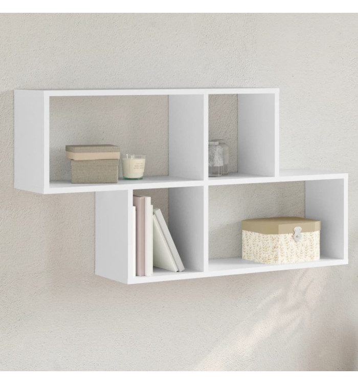 Étagère murale blanc 100x20x53 cm bois d'ingénierie | Mobilier & Déco
